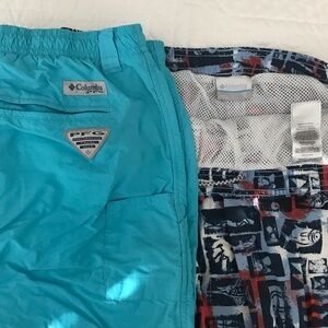 Columbia Men's Aqua and Patterned Swim Shorts
